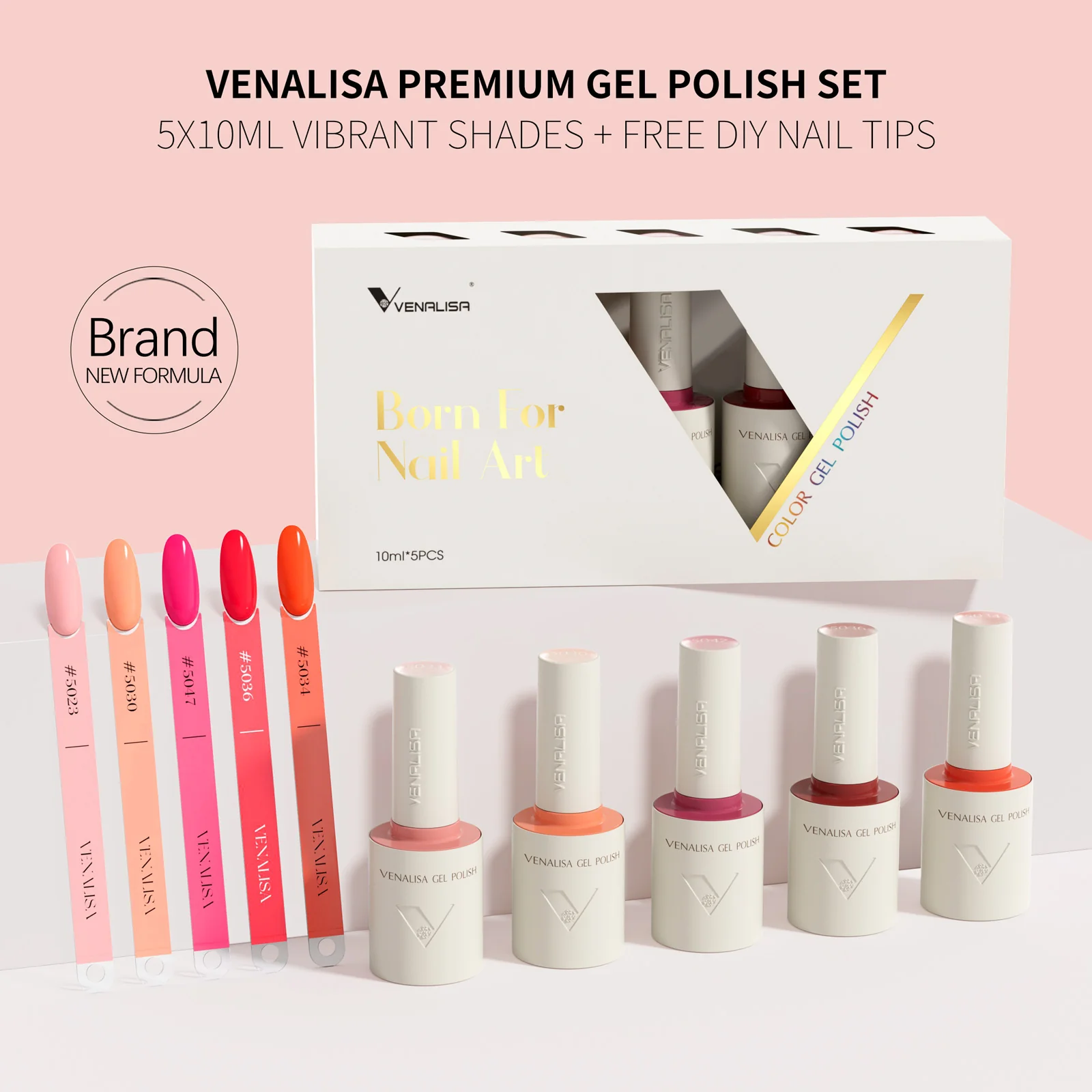 Amber Blaze- 5 Colors Gel Polish Set (With Nail Tips) TPO Free Hema Free - Image 5