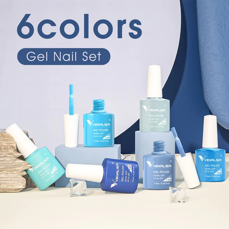 Blue - 6 Colors Gel Polish Set TPO Free Hema Free - Image 3