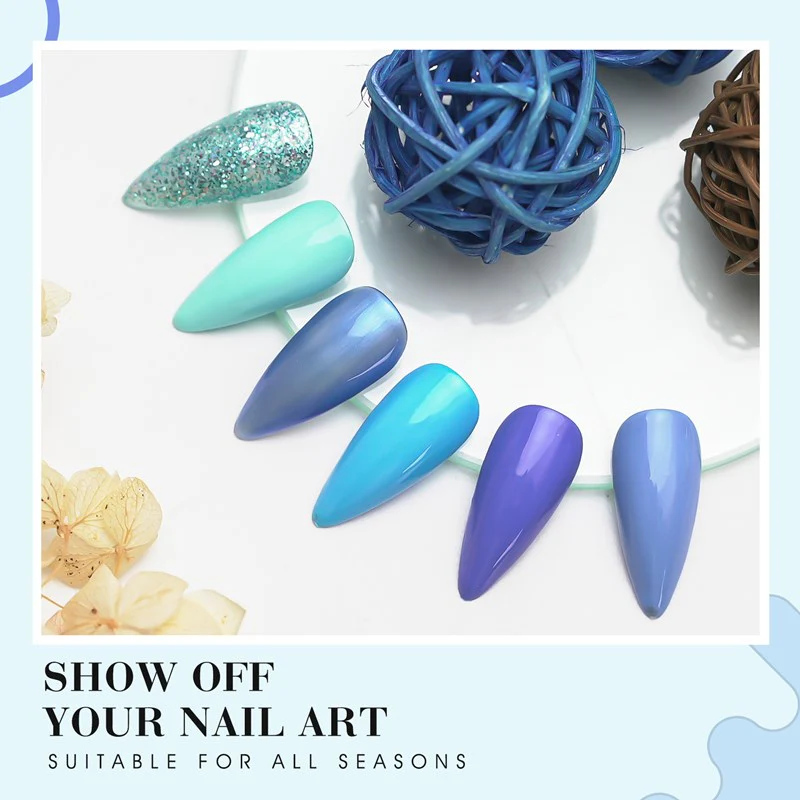 Blue - 6 Colors Gel Polish Set TPO Free Hema Free - Image 4