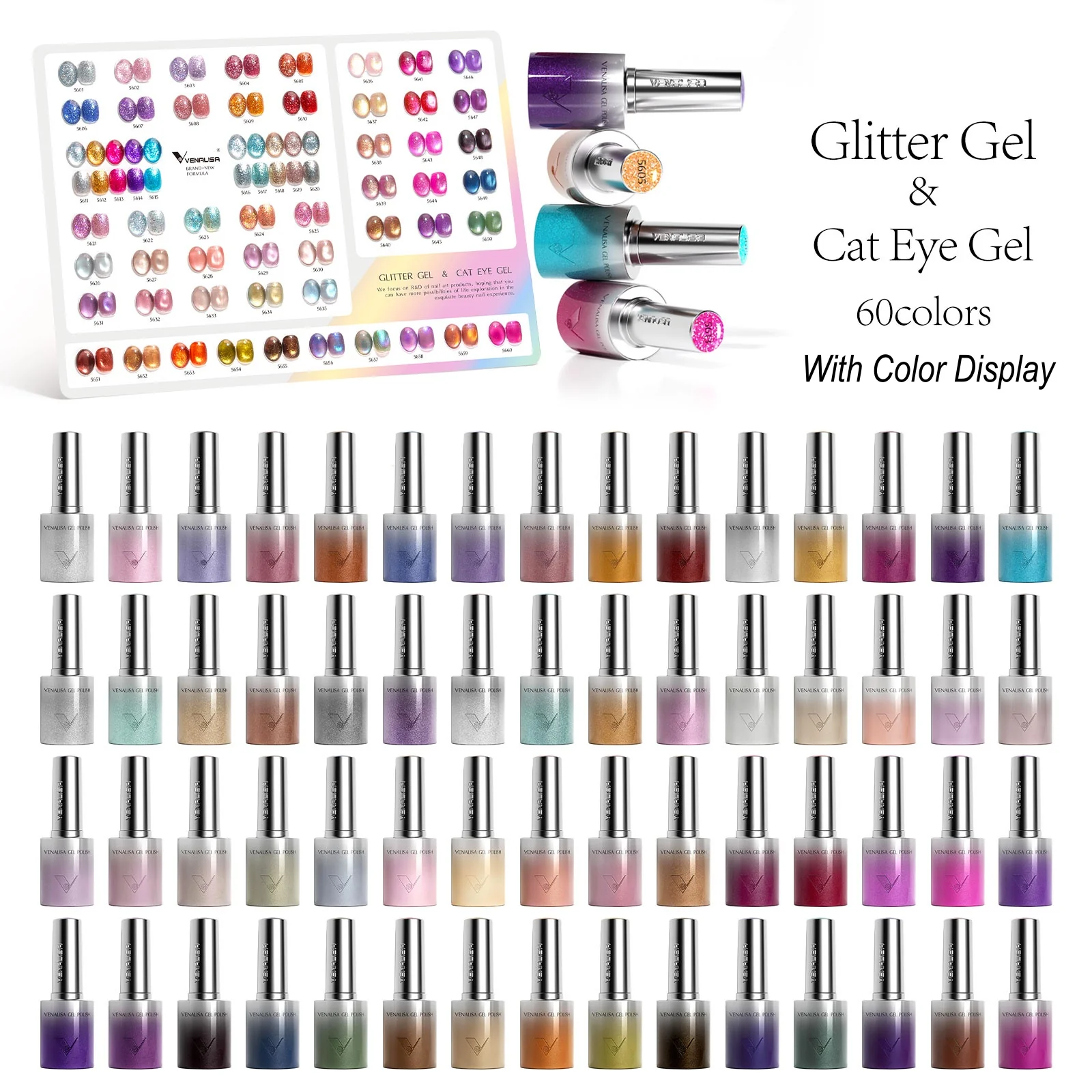 Glitter/ Cat Eye Gel Polish Set (10ML) TPO Free Hema Free - Image 13