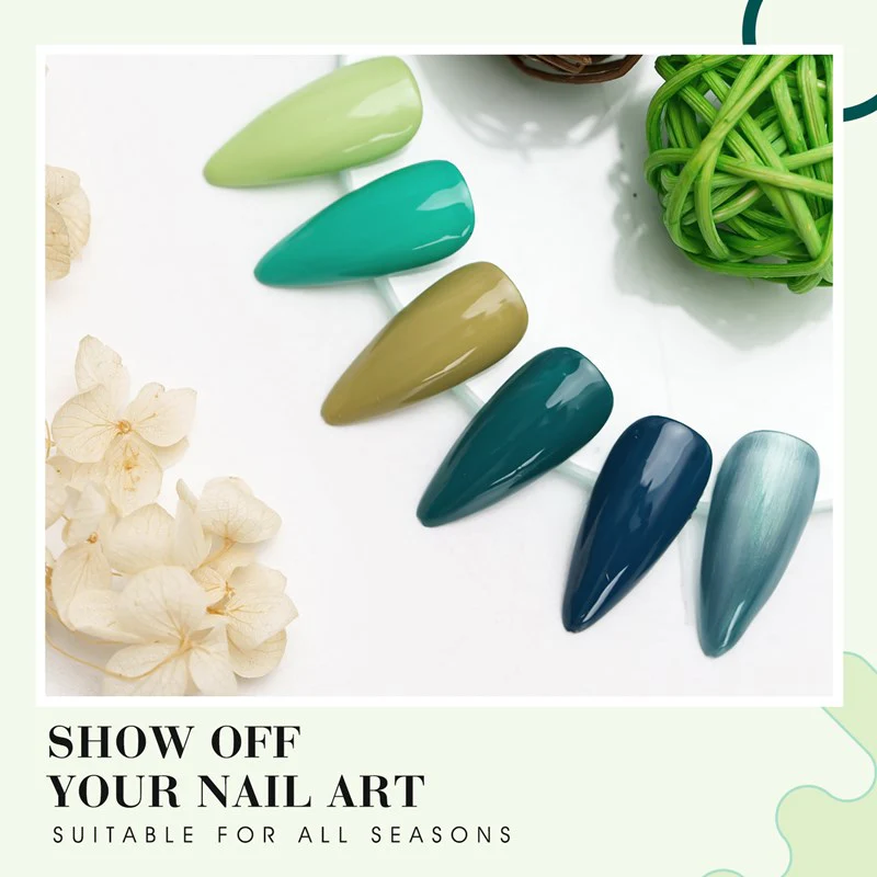 Green - 6 Colors Gel Polish Set TPO Free Hema Free - Image 5
