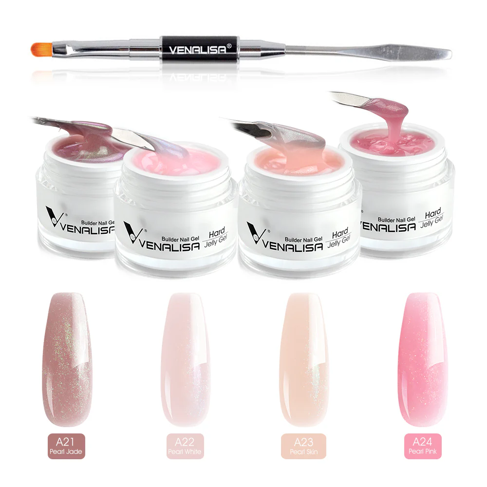 Hard Jelly Builder Gel- 4 Colors With Nail Brush TPO Free Hema Free - Image 10