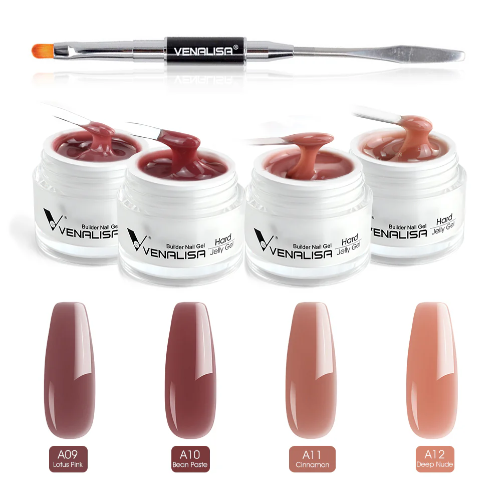 Hard Jelly Builder Gel- 4 Colors With Nail Brush TPO Free Hema Free - Image 7