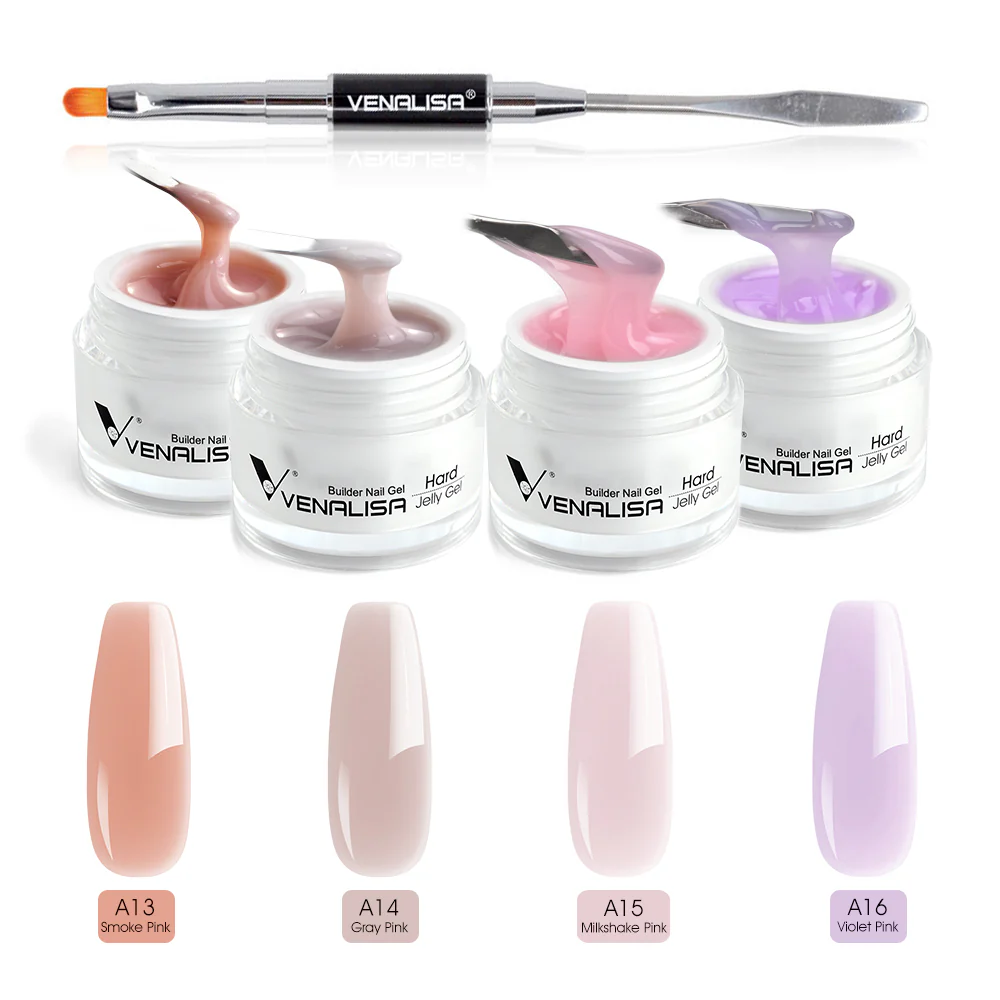 Hard Jelly Builder Gel- 4 Colors With Nail Brush TPO Free Hema Free - Image 8