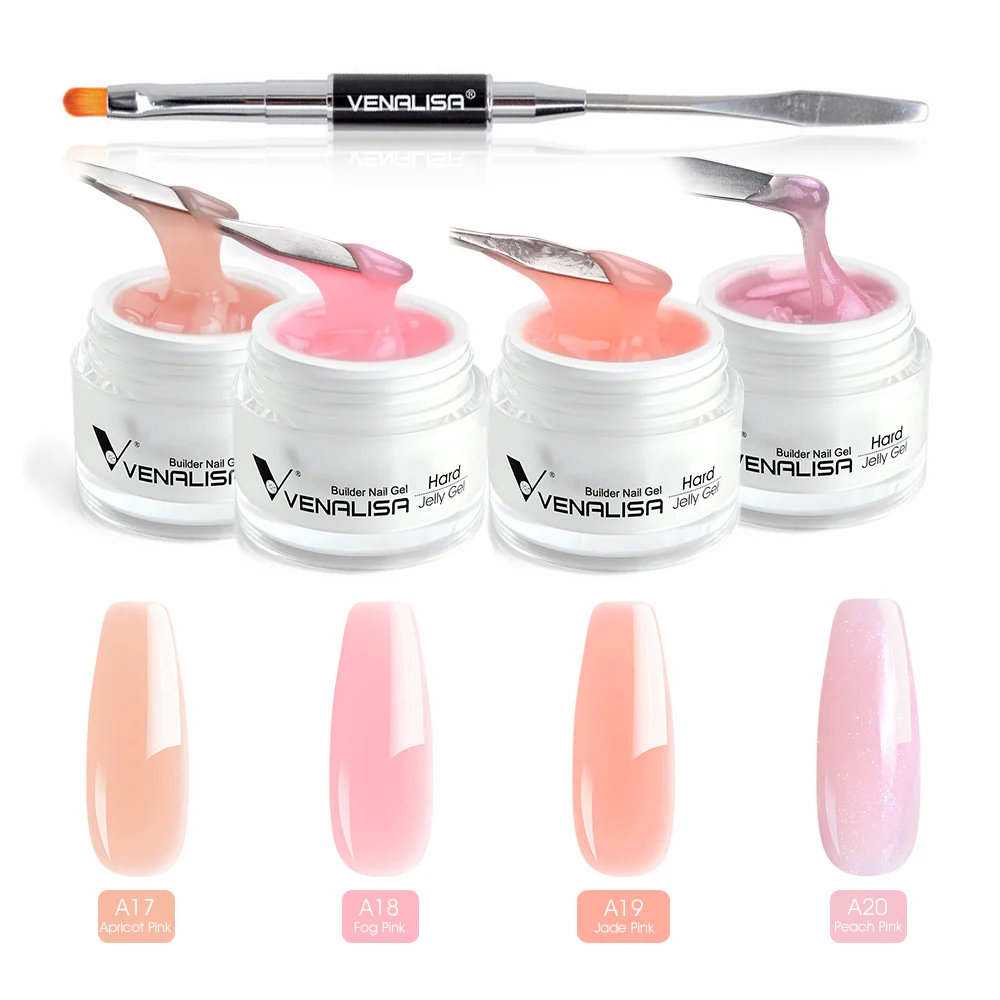 Hard Jelly Builder Gel- 4 Colors With Nail Brush TPO Free Hema Free - Image 9