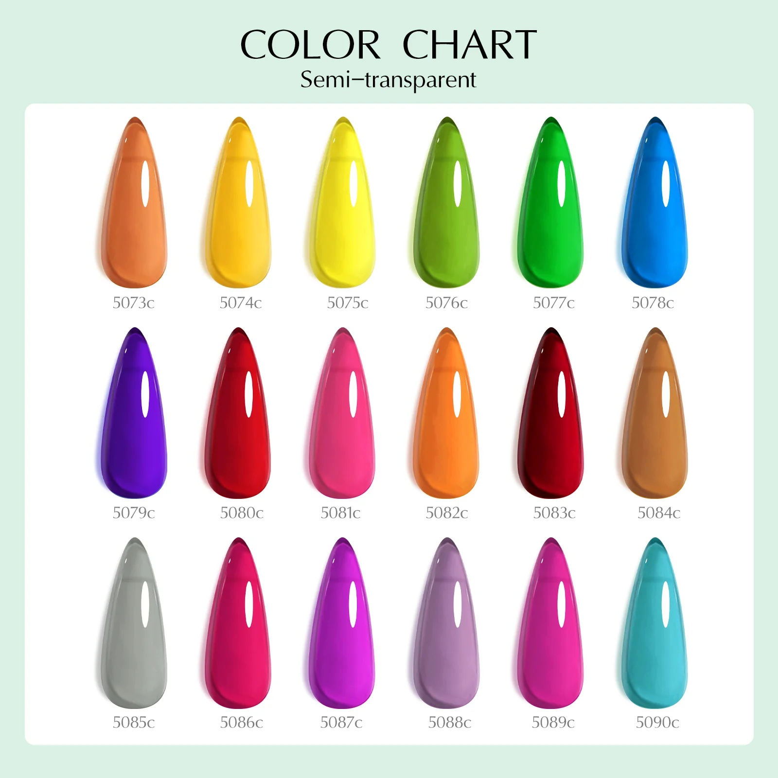 Nail Gel Polish 10ML (Semi-transparent Color) TPO Free Hema Free - Image 4