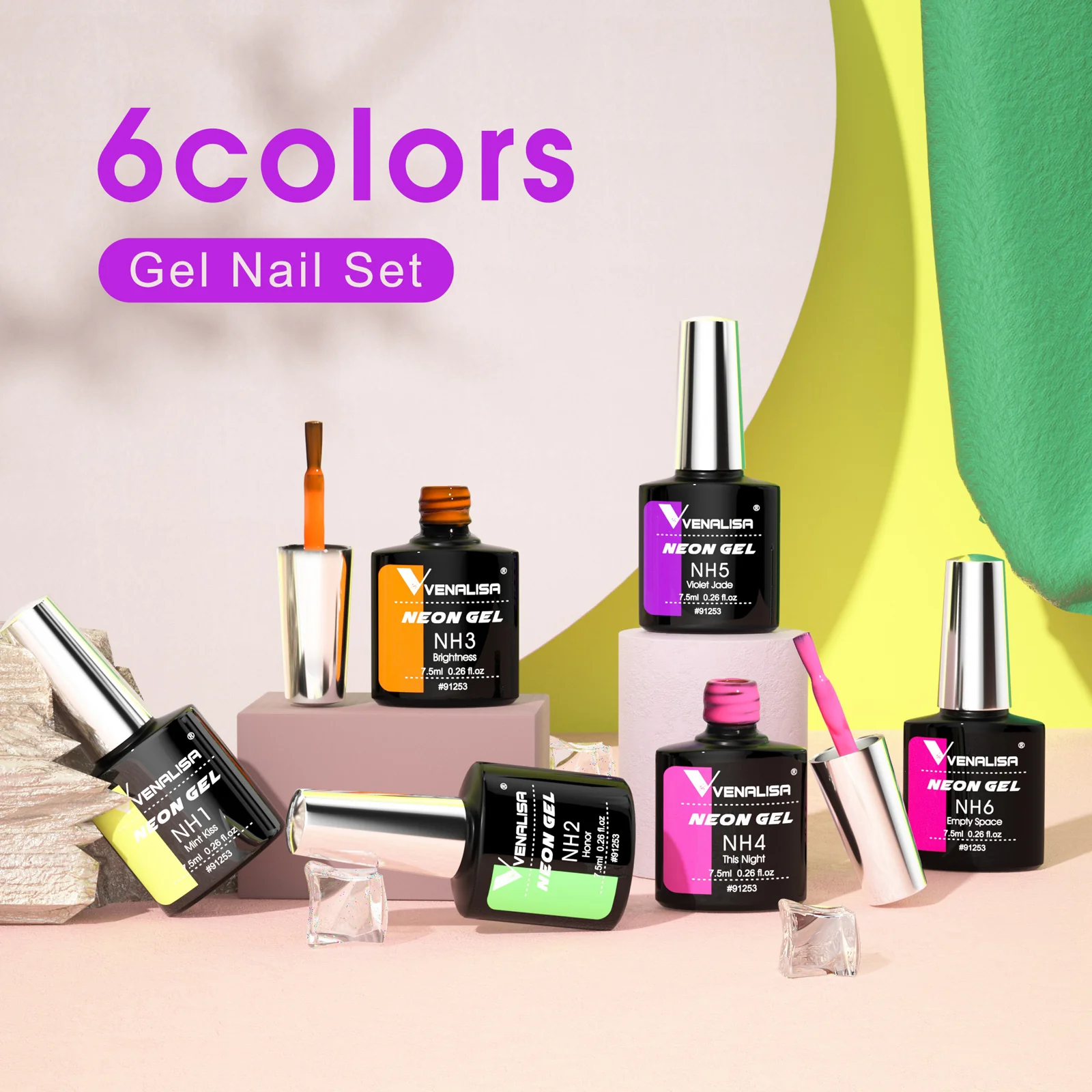 Neon Gel Polish 6 Color Set TPO Free Hema Free - Image 3