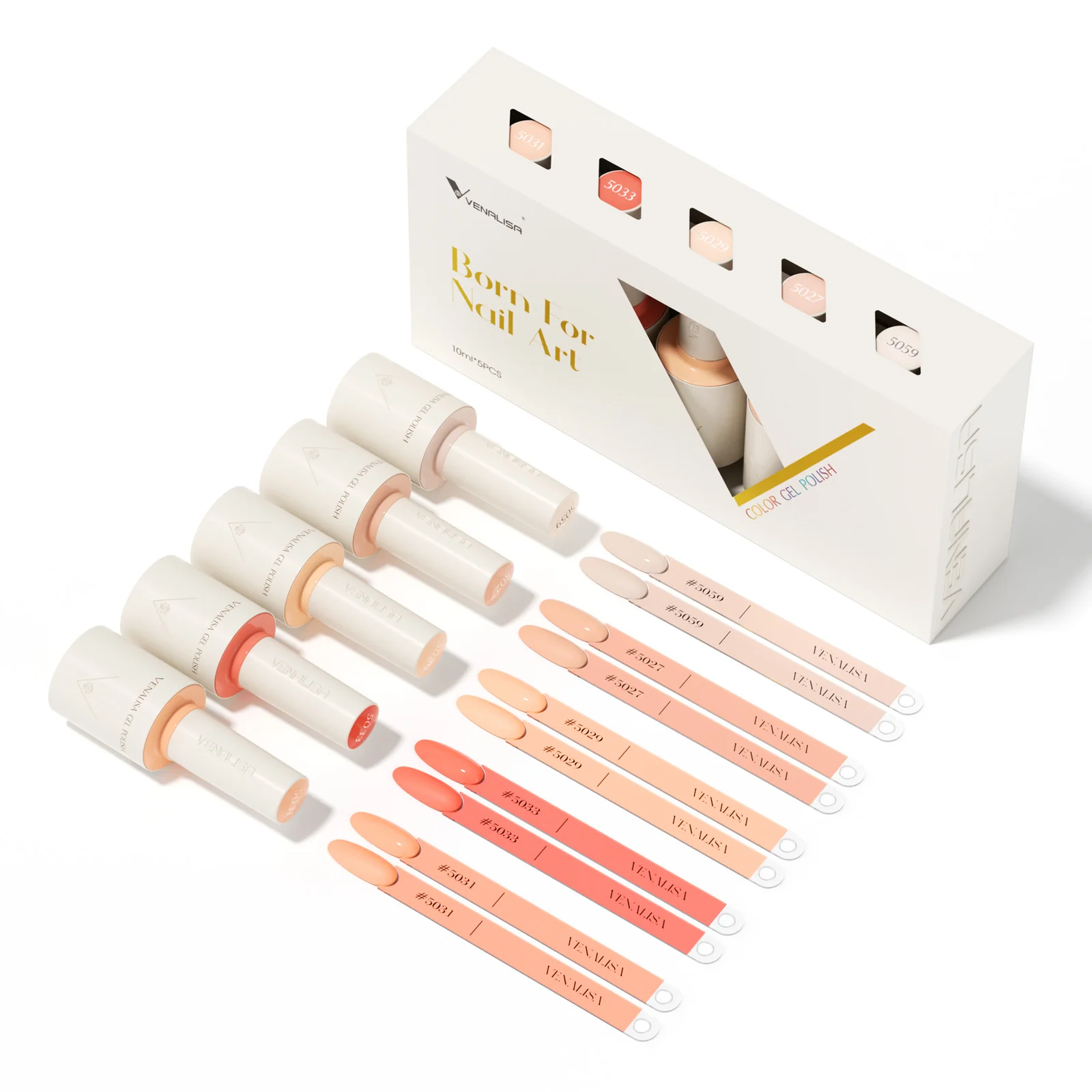 Neutral Poetry- 5 Colors Gel Polish Set (With Nail Tips) TPO Free Hema Free - Image 4