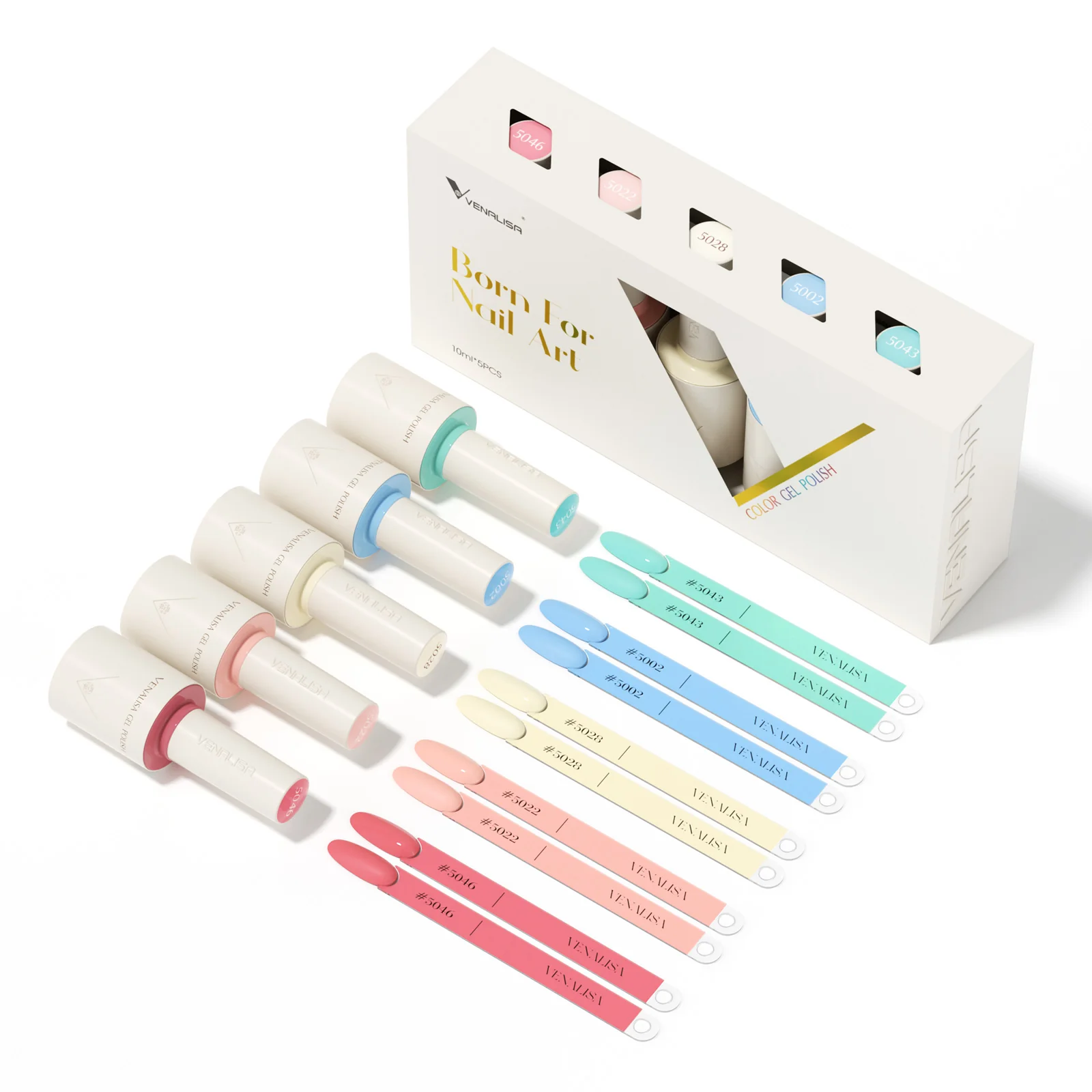 Pastel Whispers- 5 Colors Gel Polish Set (With Nail Tips) TPO Free Hema Free - Image 4