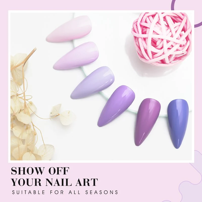 Purple - 6 Colors Gel Polish Set TPO Free Hema Free - Image 3