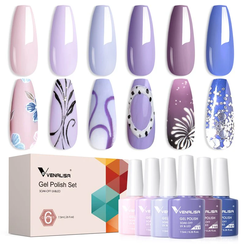 Purple - 6 Colors Gel Polish Set TPO Free Hema Free - Image 5