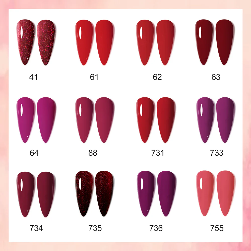 Red Elegance- Gel Polish 12 Colors Set TPO Free Hema Free - Image 3