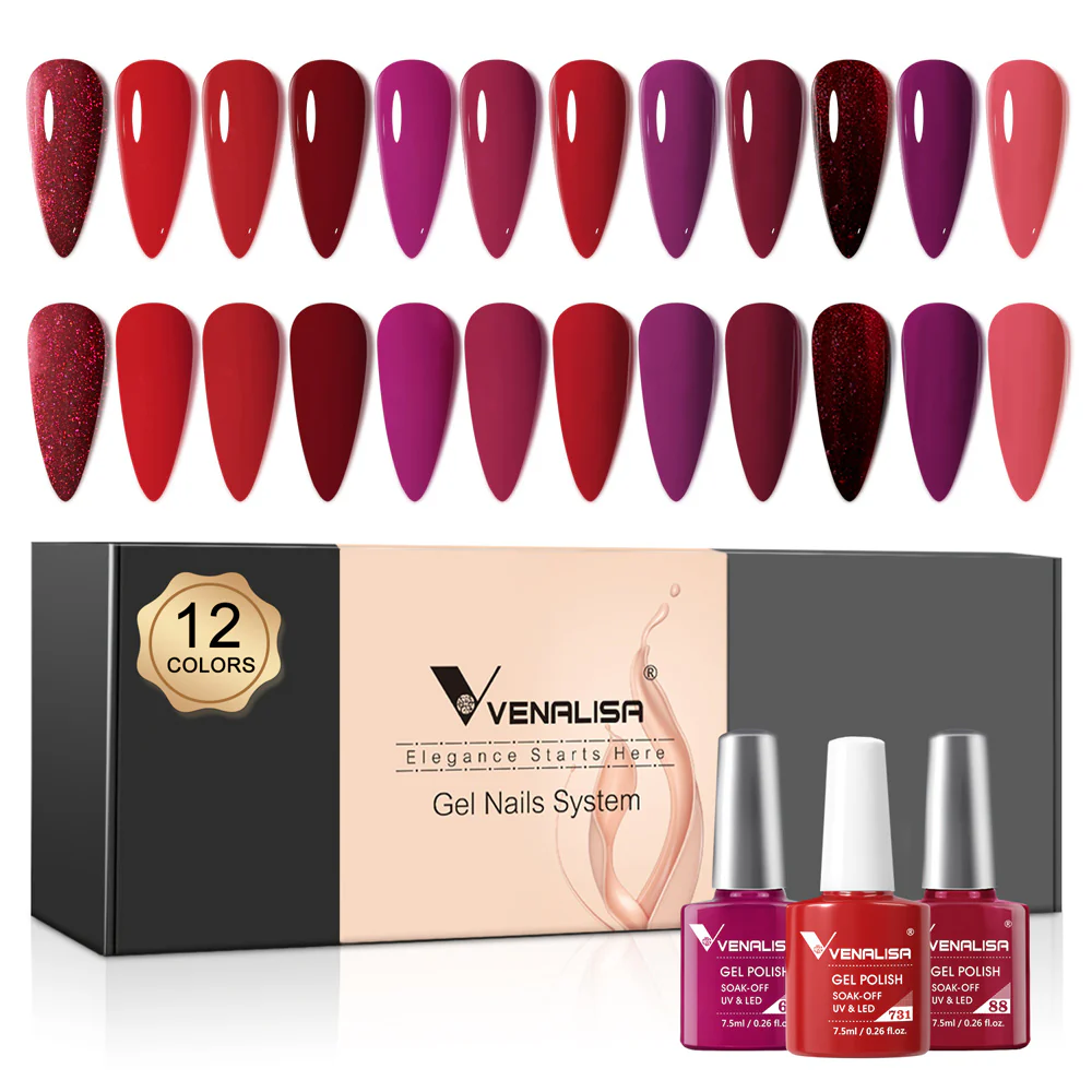 Red Elegance- Gel Polish 12 Colors Set TPO Free Hema Free - Image 5