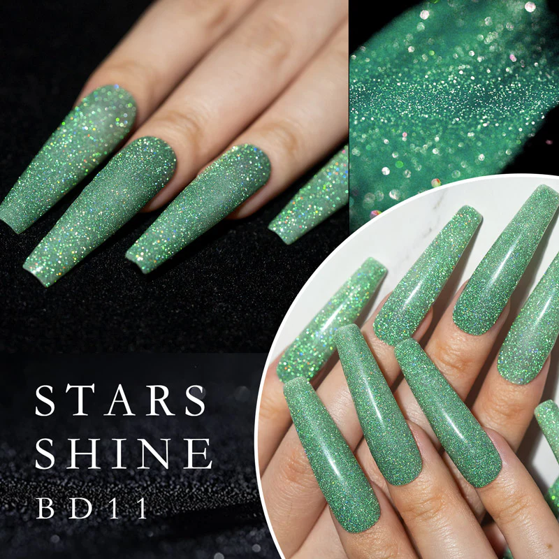 Reflective Neon Glitter Gel 12 Colors Set TPO Free Hema Free - Image 16