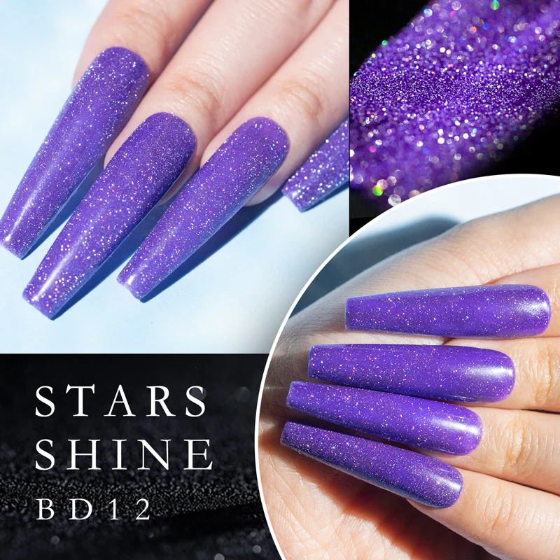 Reflective Neon Glitter Gel 12 Colors Set TPO Free Hema Free - Image 17