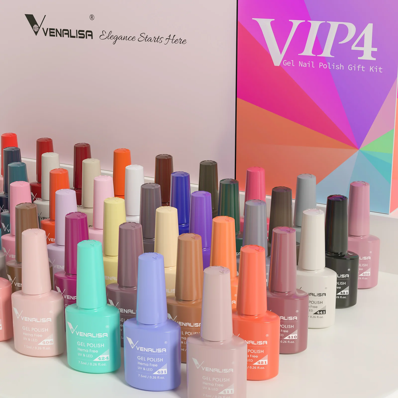VIP4 Gel Polish Kit 60 Colors TPO Free Hema Free - Image 13