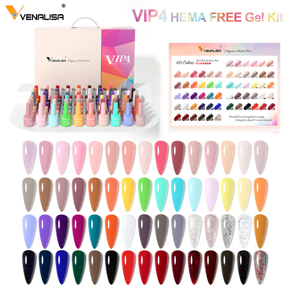 VIP4 Gel Polish Kit 60 Colors TPO Free Hema Free - Image 4