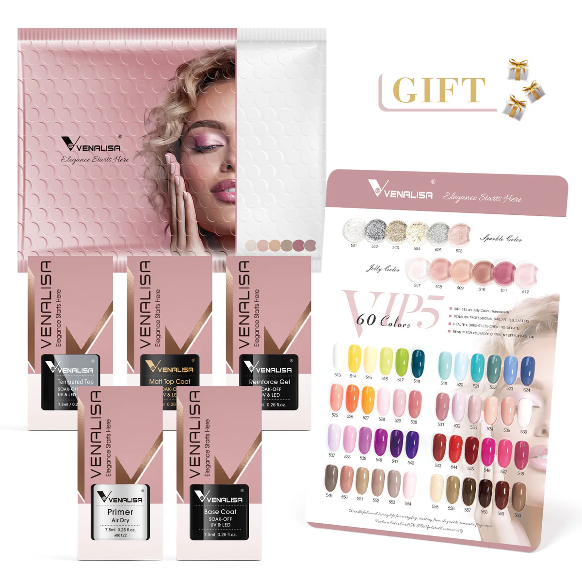 VIP5 Gel Polish Kit 60 Colors TPO Free Hema Free - Image 10