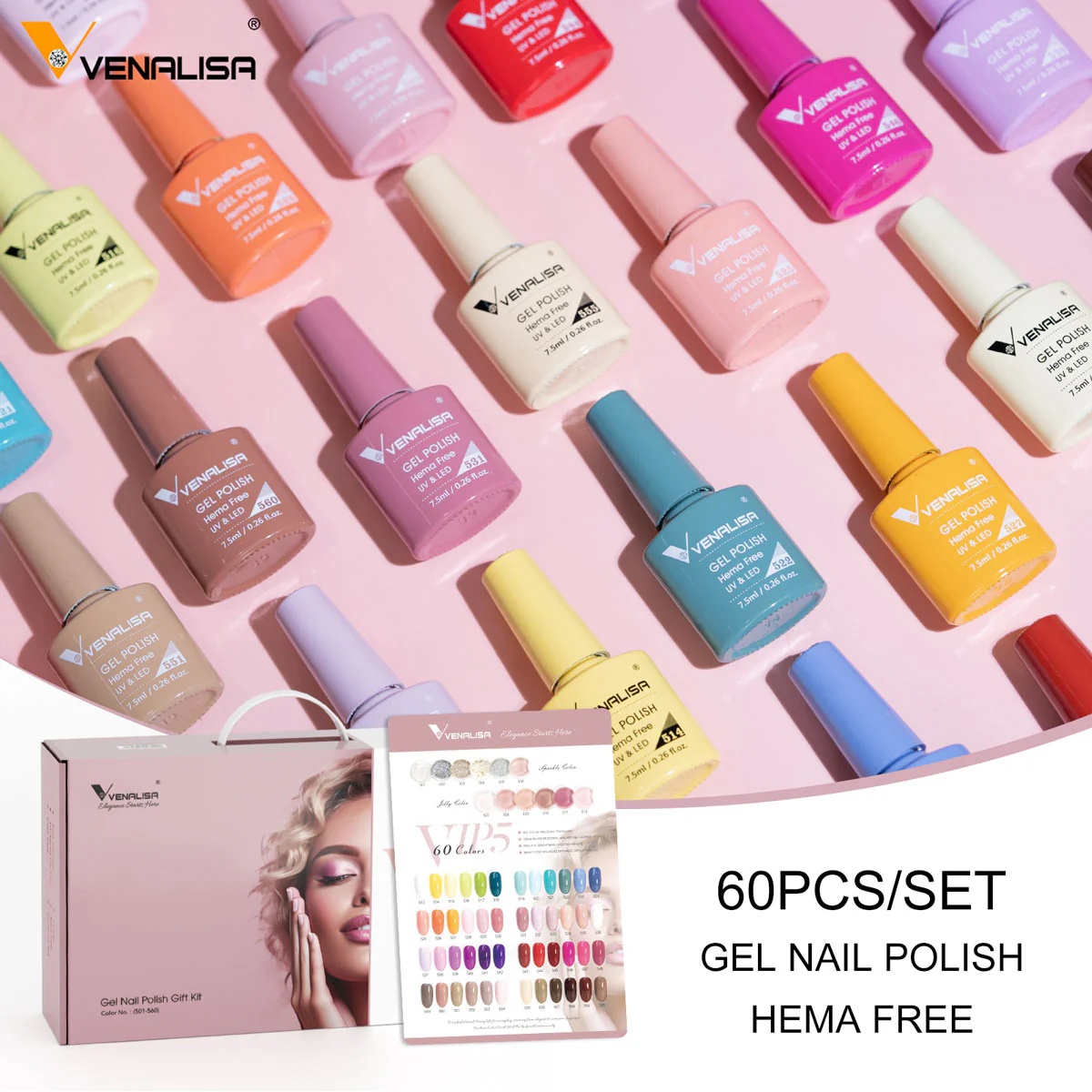 VIP5 Gel Polish Kit 60 Colors TPO Free Hema Free - Image 4