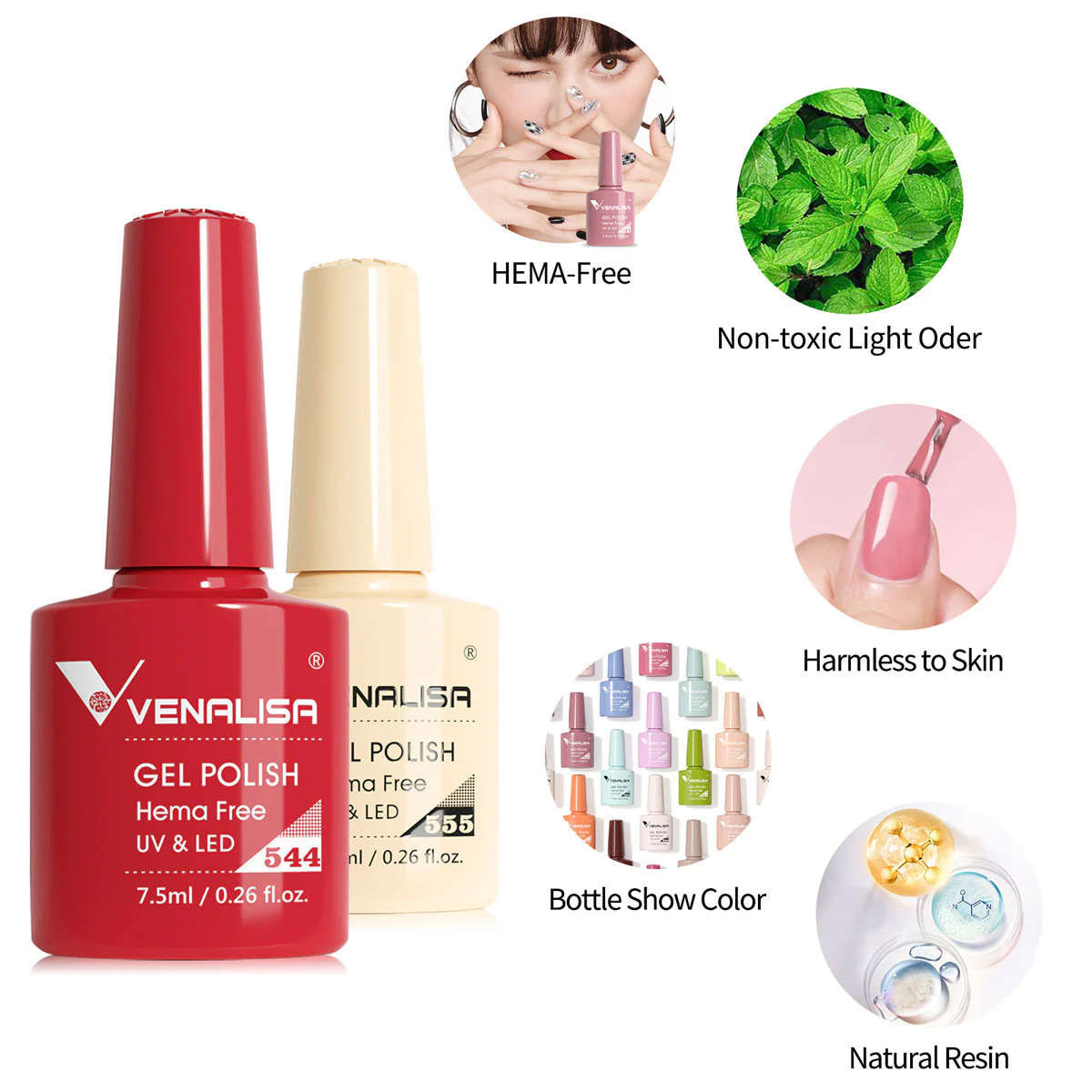 VIP5 Gel Polish Kit 60 Colors TPO Free Hema Free - Image 7